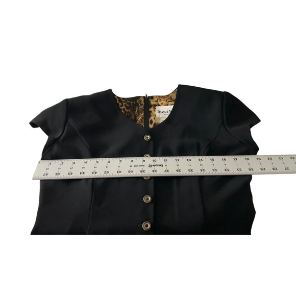 Danny & Nicole Women's 10 Black Gold Dress Button Front Leopard Print Skirt - Picture 5 of 10